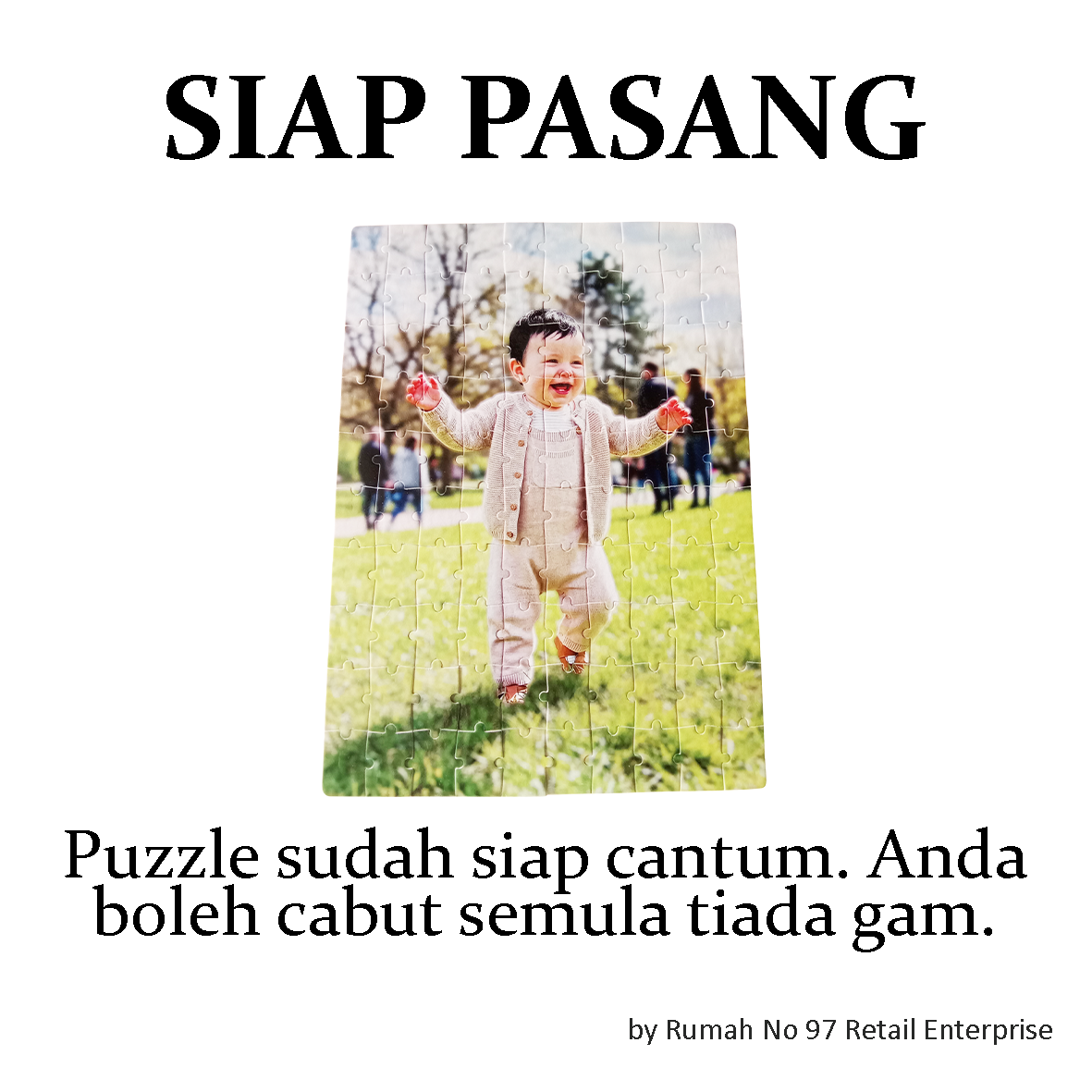 Puzzle Custom Saiz A3 (100 pcs) | 28 x 39cm | Gambar Sendiri | Custom Made