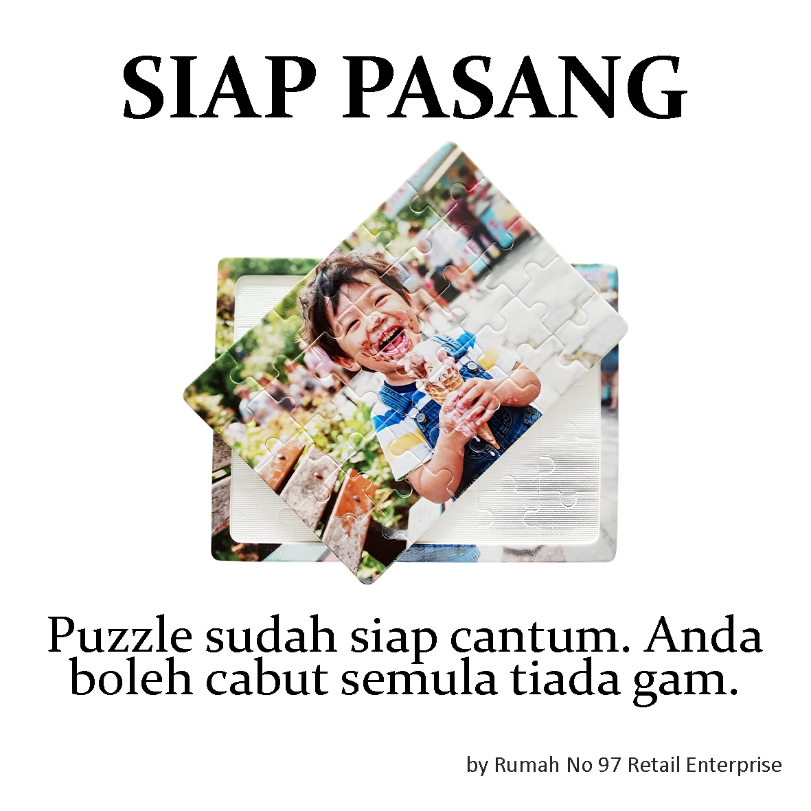 Puzzle Custom Saiz A5 (30 pcs) | 14.5 x 20cm Papan Alas | Gambar Sendiri | Custom Made