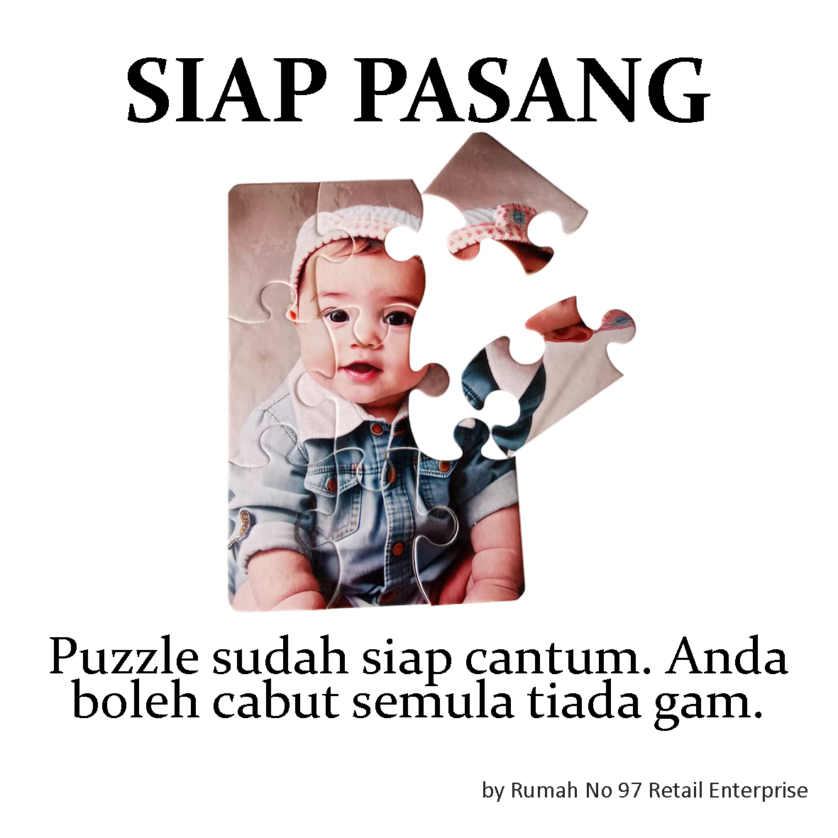 Puzzle Custom Saiz A6 (9 pcs) | 10 x 15cm | Gambar Sendiri | Custom Made