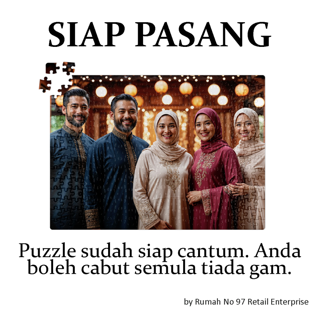 Puzzle Custom Saiz A3 (300 pcs) | 28 x 39cm | Gambar Sendiri | Custom Made