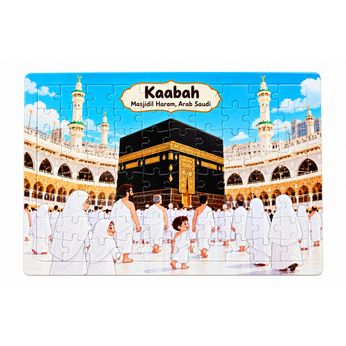 Jigsaw Puzzle Kaabah Masjidil Haram Makkah Arab Saudi | Jigsaw Puzzle Pendidikan Kanak-Kanak Permainan Haji Cilik