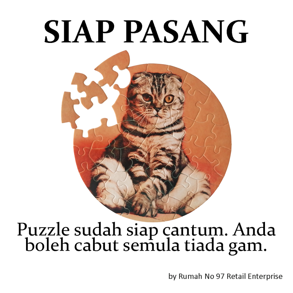 Puzzle Custom Saiz CIRCLE (42 pcs) | 20 x 20cm | Gambar Sendiri | Custom Made