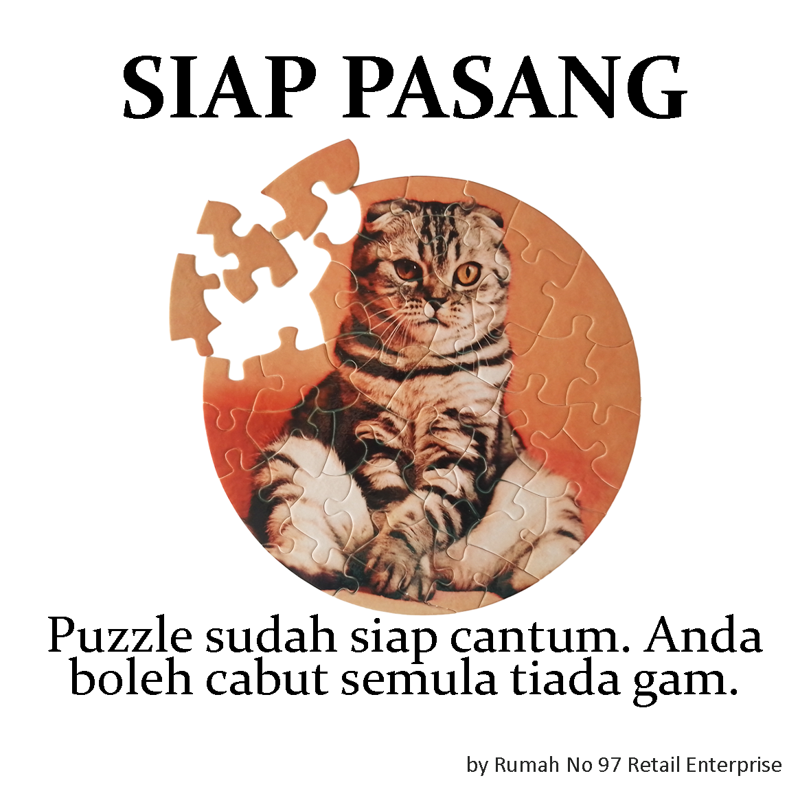 Puzzle Custom Saiz CIRCLE (42 pcs) | 20 x 20cm | Gambar Sendiri | Custom Made