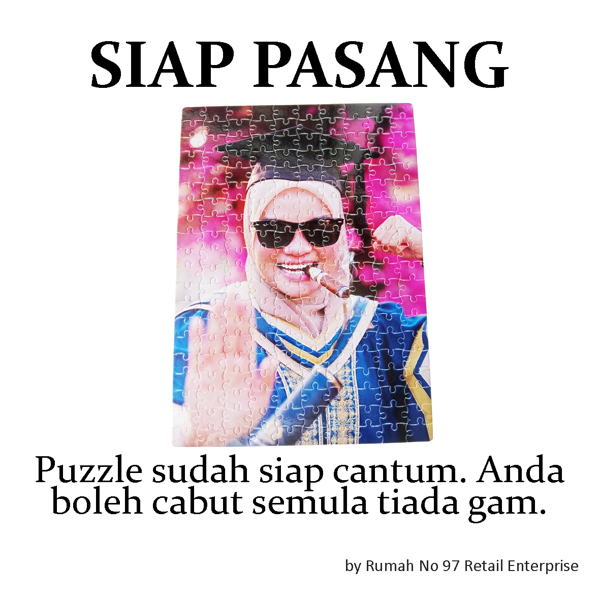 Puzzle Custom Saiz A3 (200 pcs) | 28 x 39cm | Gambar Sendiri | Custom Made