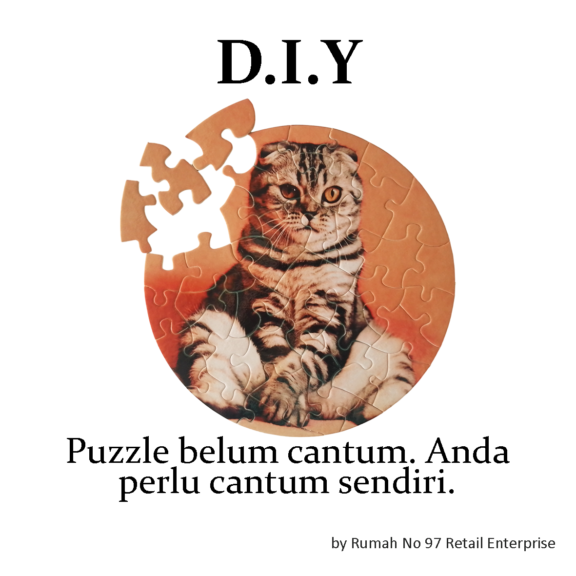 Puzzle Custom Saiz CIRCLE (42 pcs) | 20 x 20cm | Gambar Sendiri | Custom Made
