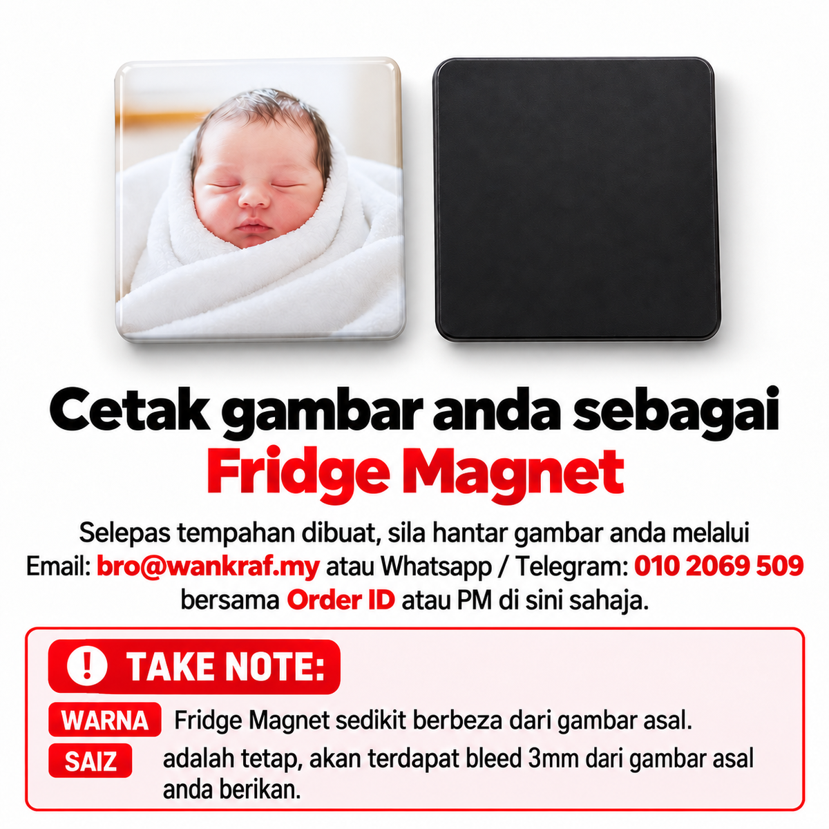 Fridge Magnet Custom Gambar Sendiri | Magnet Peti Ais Personalized Photo | Hadiah Birthday Anniversary Wedding Souvenirs