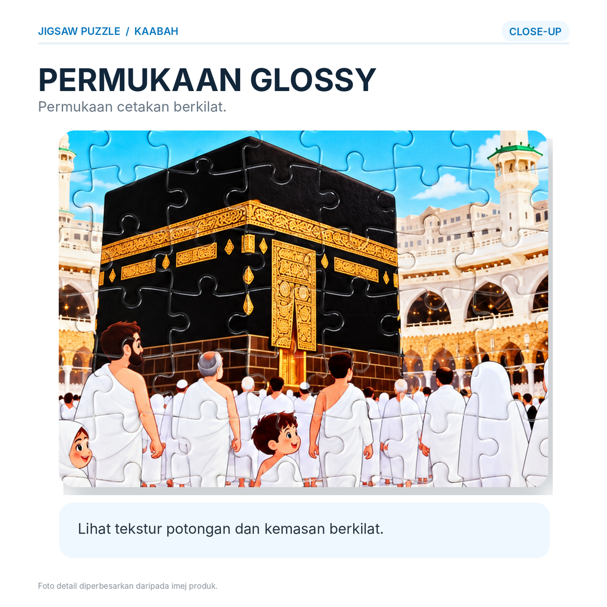 Jigsaw Puzzle Kaabah Masjidil Haram Makkah Arab Saudi | Jigsaw Puzzle Pendidikan Kanak-Kanak Permainan Haji Cilik