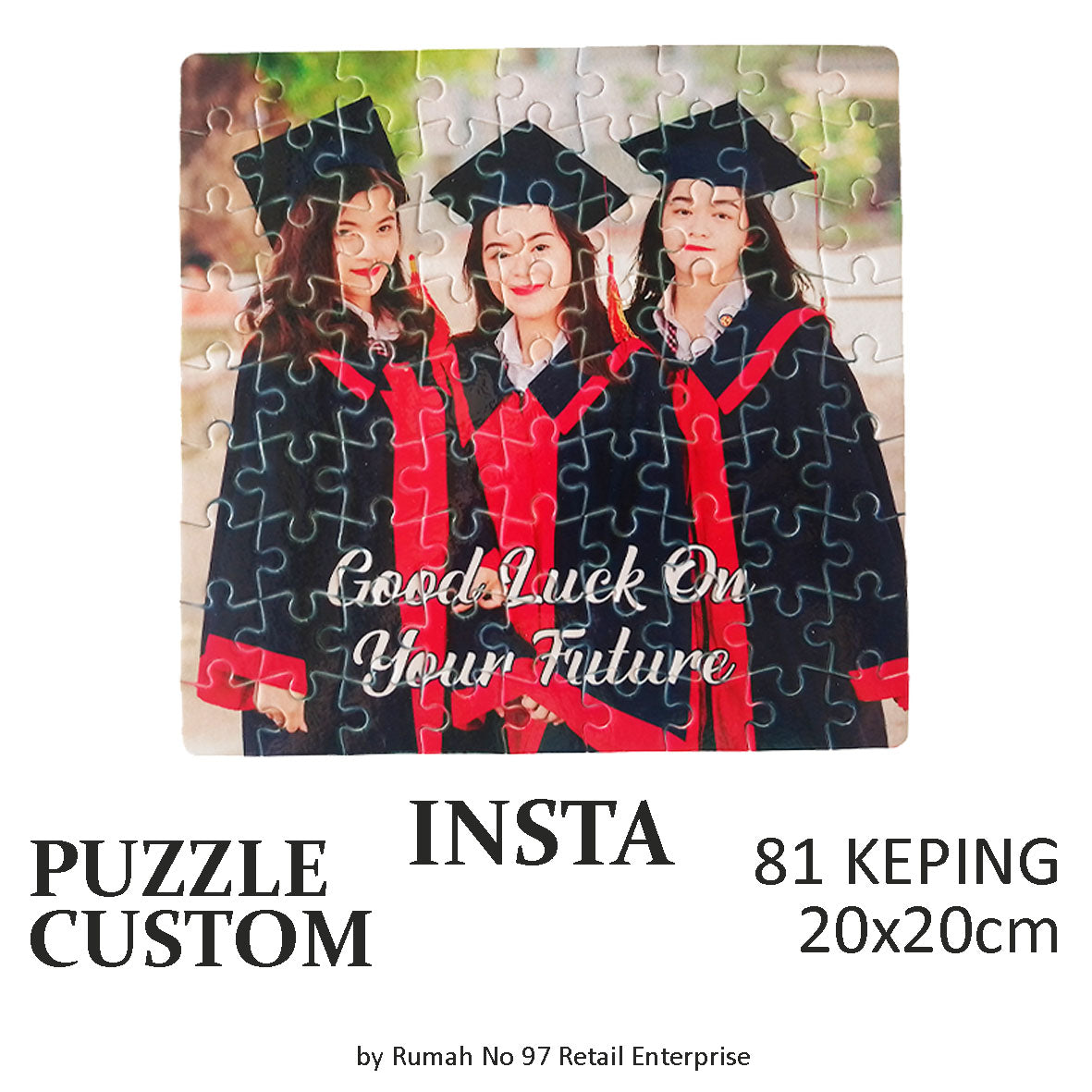 Puzzle Custom Saiz INSTA (81 pcs) | 20 x 20cm | Gambar Sendiri | Custom Made