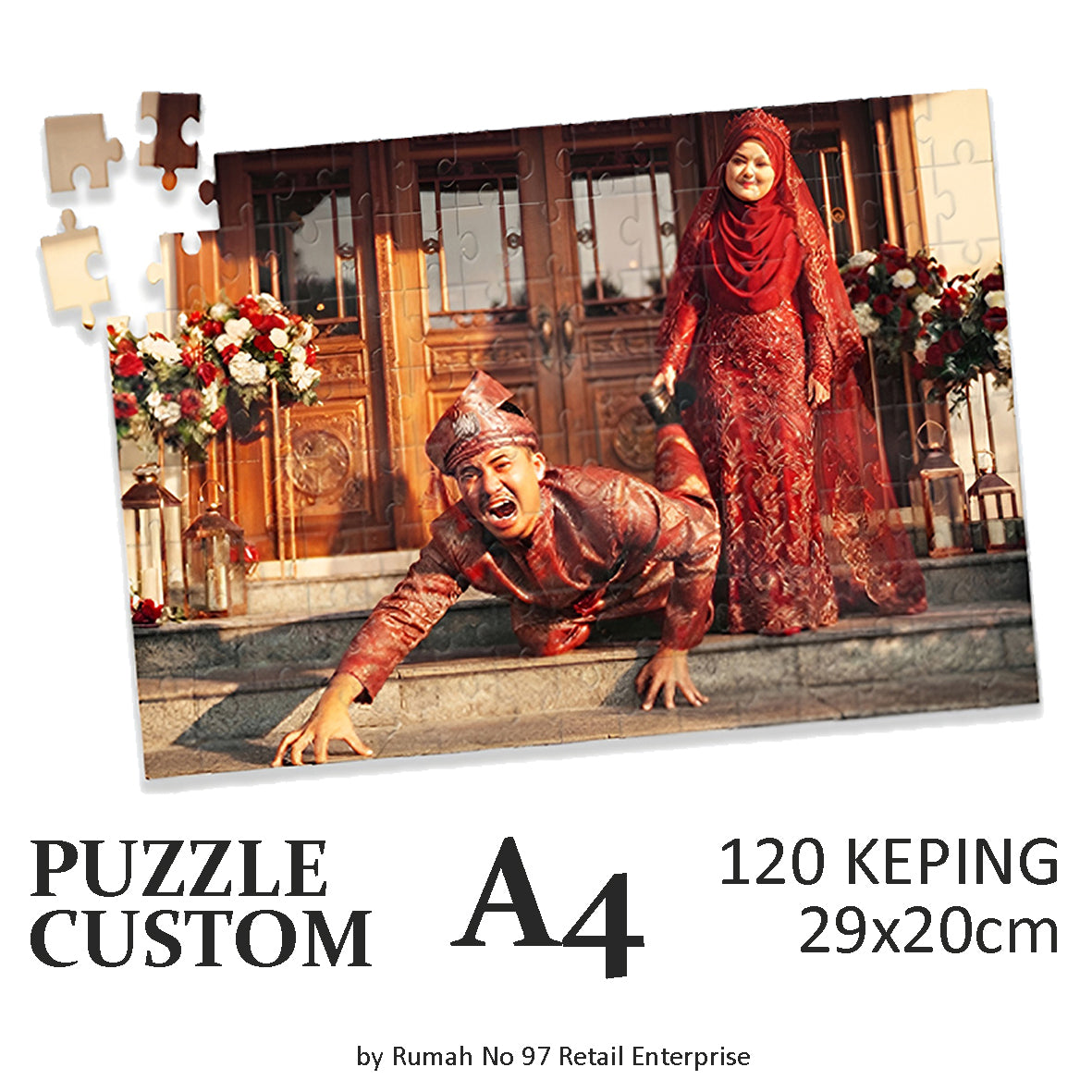 Puzzle Custom Saiz A4 (120 pcs) | 20 x 29cm | Gambar Sendiri | Custom Made