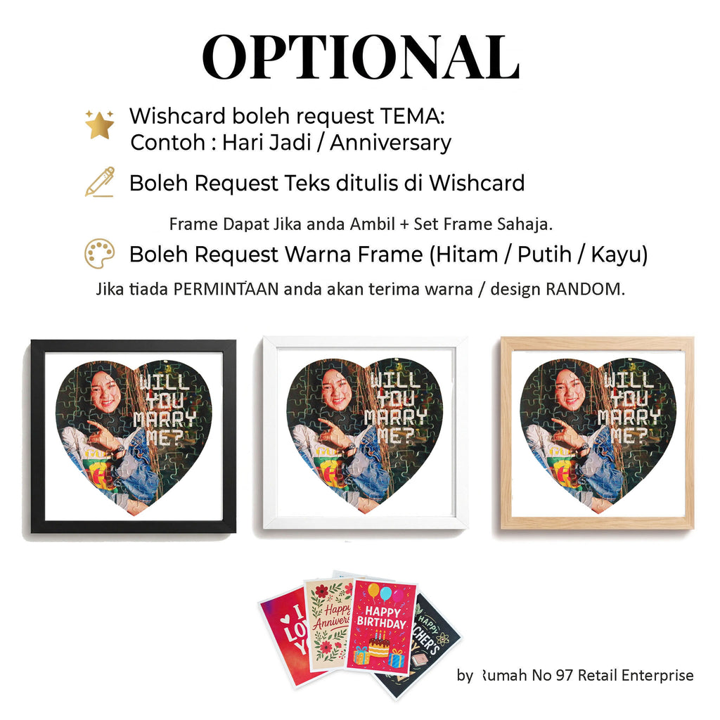 Puzzle Custom Saiz LOVE (75 pcs) | 19 x 19cm | Gambar Sendiri | Custom Made