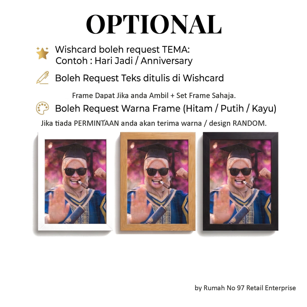 Puzzle Custom Saiz A4 (8 pcs) | 20 x 29cm | Gambar Sendiri | Custom Made