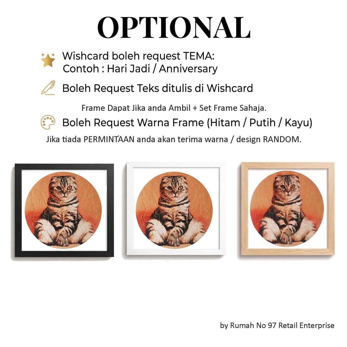 Puzzle Custom Saiz CIRCLE (42 pcs) | 20 x 20cm | Gambar Sendiri | Custom Made