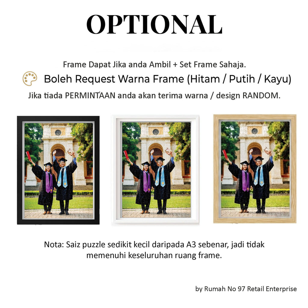 Puzzle Custom Saiz A3 (300 pcs) | 28 x 39cm | Gambar Sendiri | Custom Made