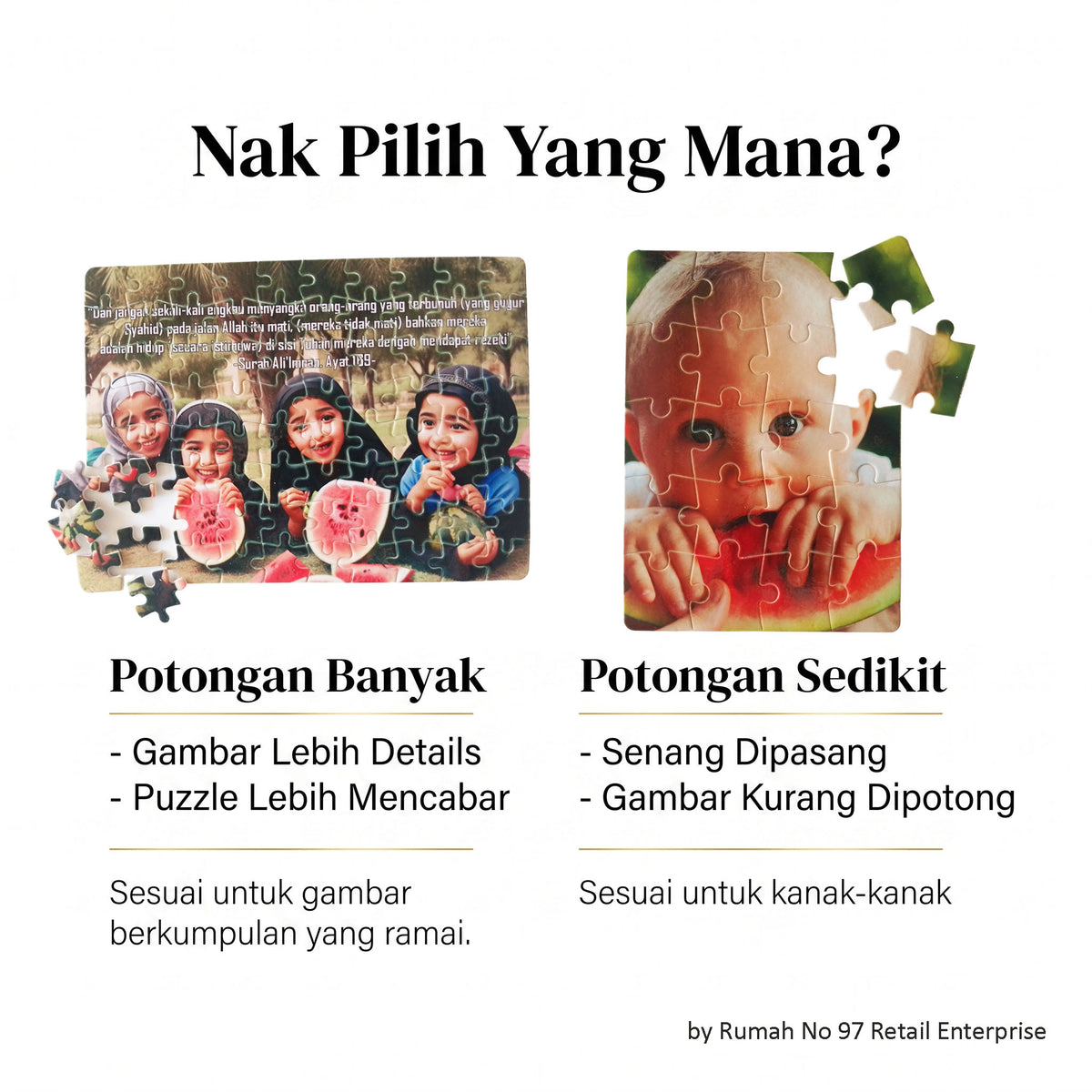 Puzzle Custom Saiz A4 (80 pcs) Papan Alas | 19.5 x 29cm | Gambar Sendiri | Custom Made