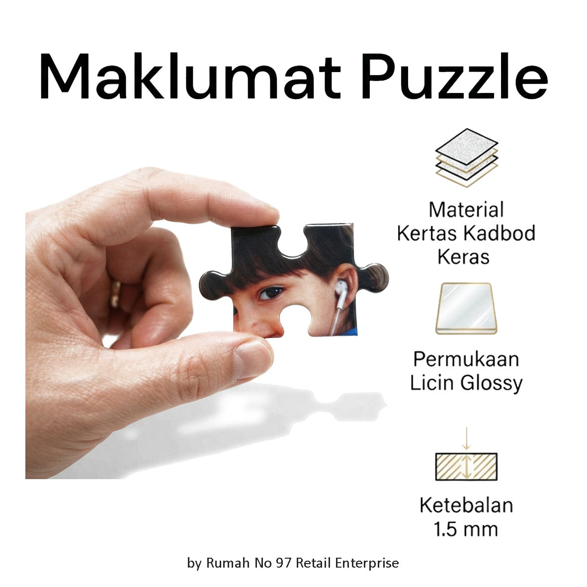 Puzzle Custom Saiz A4 (80 pcs) Papan Alas | 19.5 x 29cm | Gambar Sendiri | Custom Made