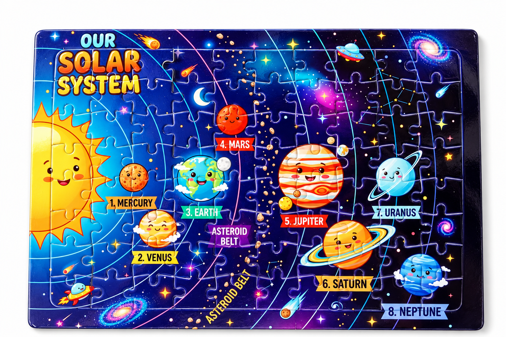 Puzzle Planet Solar System Kid Education Jigsaw Puzzle Mainan Kanak-Kanak – Aktiviti Pembelajaran Sains Sekolah