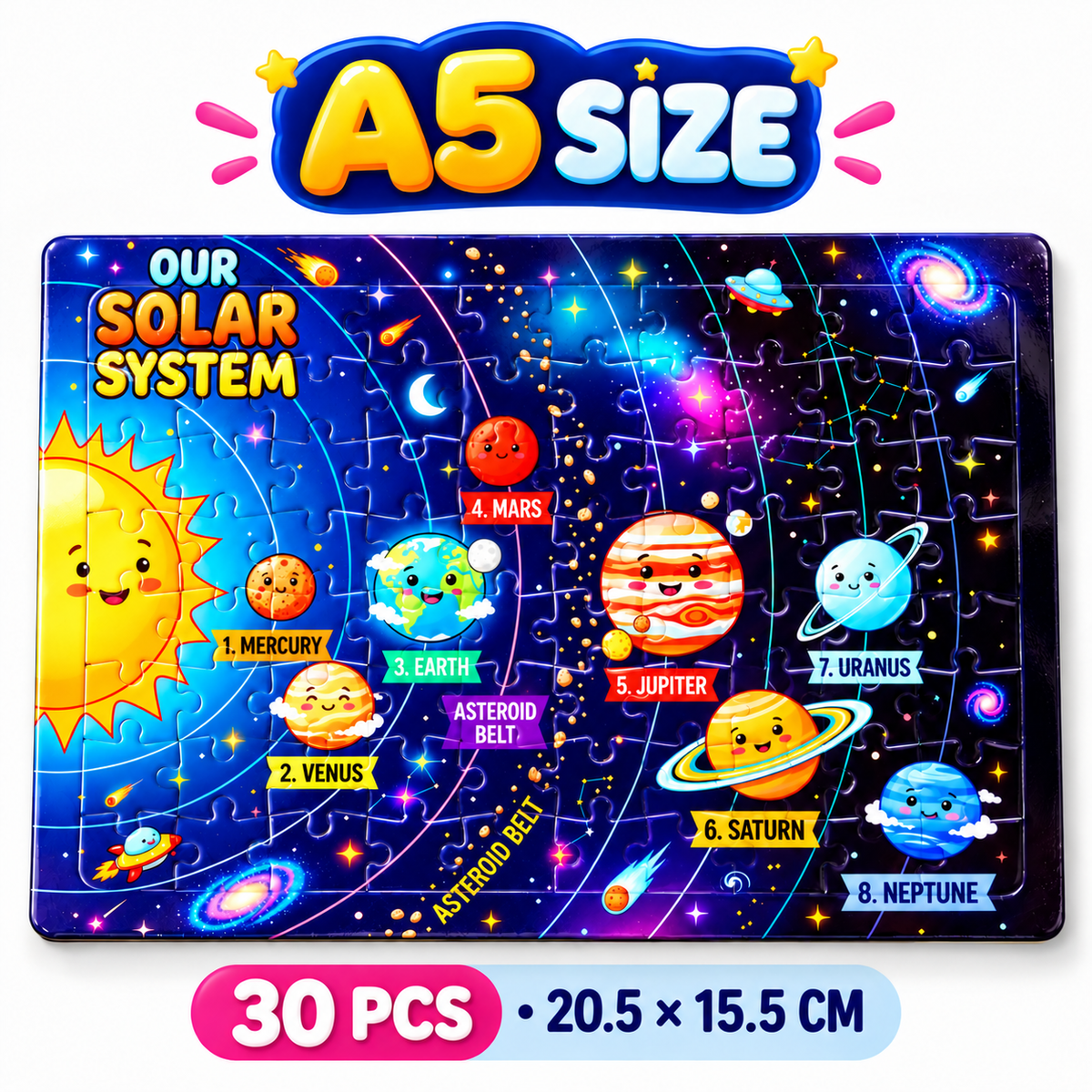 Puzzle Planet Solar System Kid Education Jigsaw Puzzle Mainan Kanak-Kanak – Aktiviti Pembelajaran Sains Sekolah