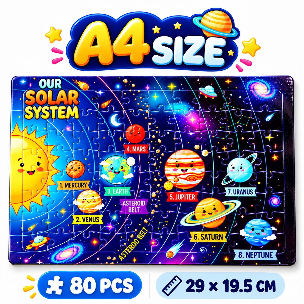 Puzzle Planet Solar System Kid Education Jigsaw Puzzle Mainan Kanak-Kanak – Aktiviti Pembelajaran Sains Sekolah