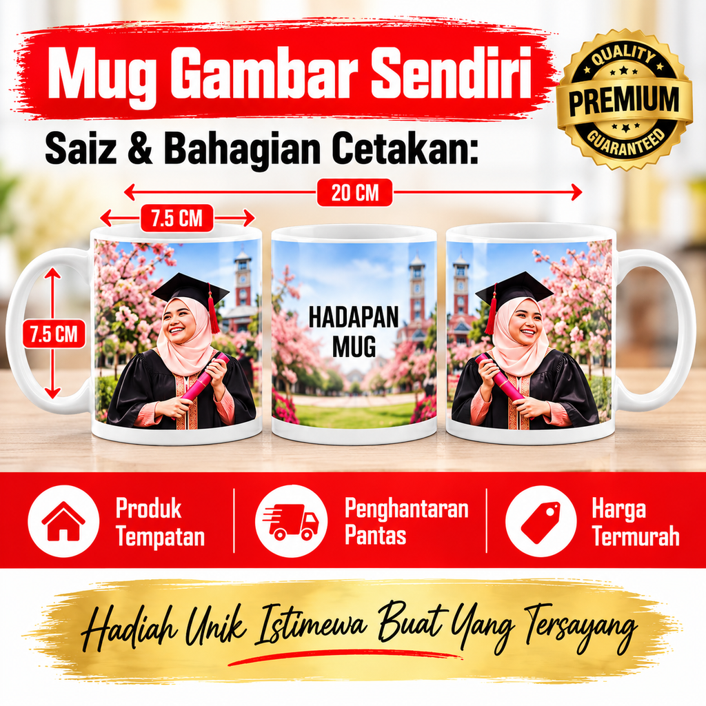Magic Mug Custom Photo | Cawan Ajaib Tukar Warna Gambar Sendiri | Personalized Hadiah Birthday Anniversary Couple BFF